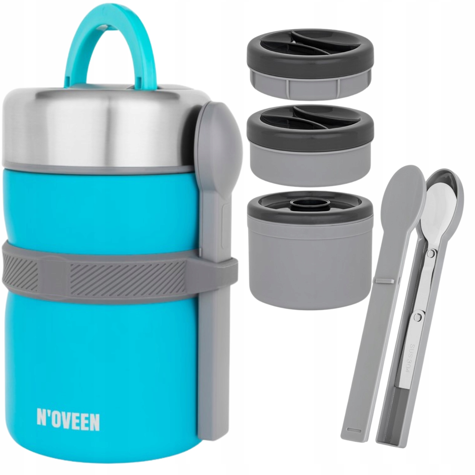 Velká Termoska Na Oběd, Menážka Na Polévku, Vzduchotěsná, 2 L Noveen TB963 Lžíce