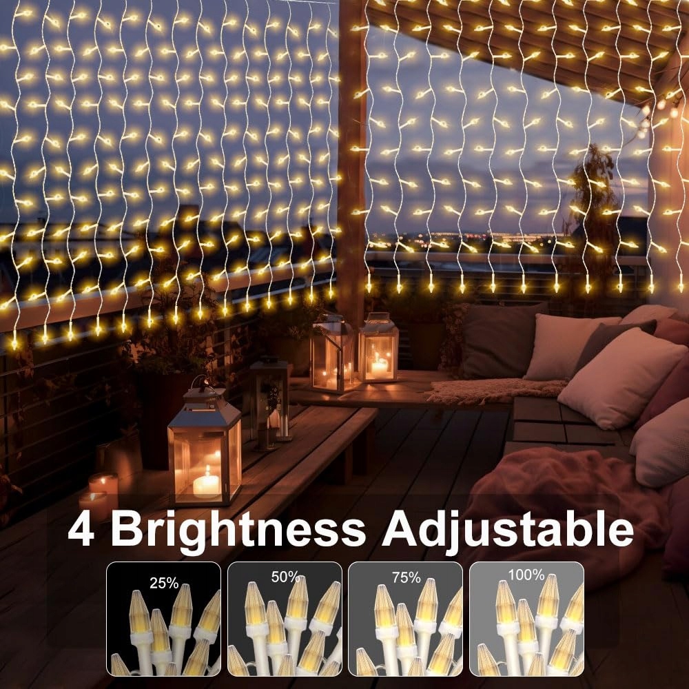 CORST Kurtyna Girlanda Zasłona Świetlna Lampki LED 3x1M — miniatura 5