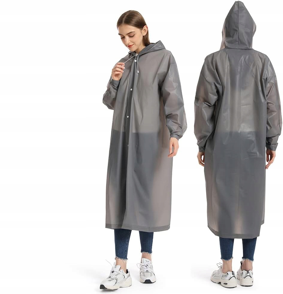 PŁASZCZ PRZECIWDESZCZOWY UNIWERSALNY PELERYNA PRZECIWDESZCZOWA Z KAPTUREM Kolor czarny