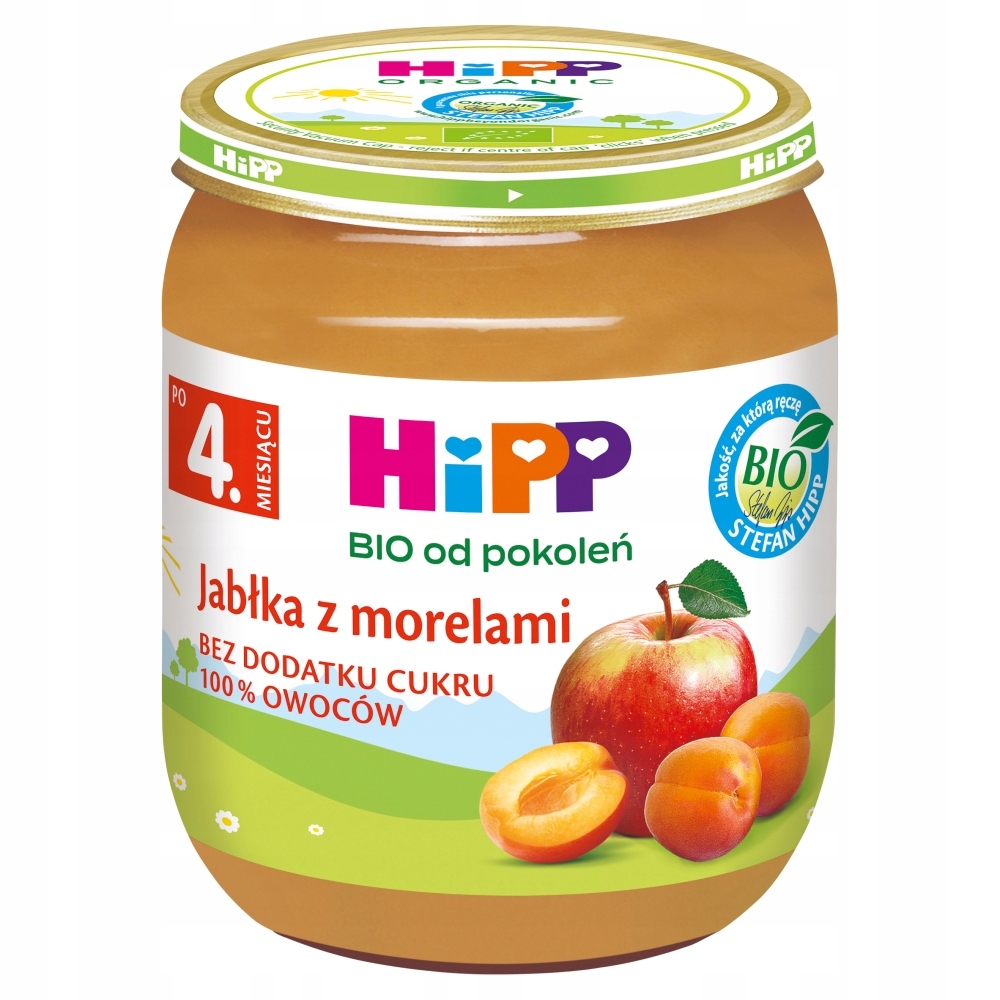HiPP BIO Jabłka z morelami po 4 miesiącu 6x125g Marka Hipp