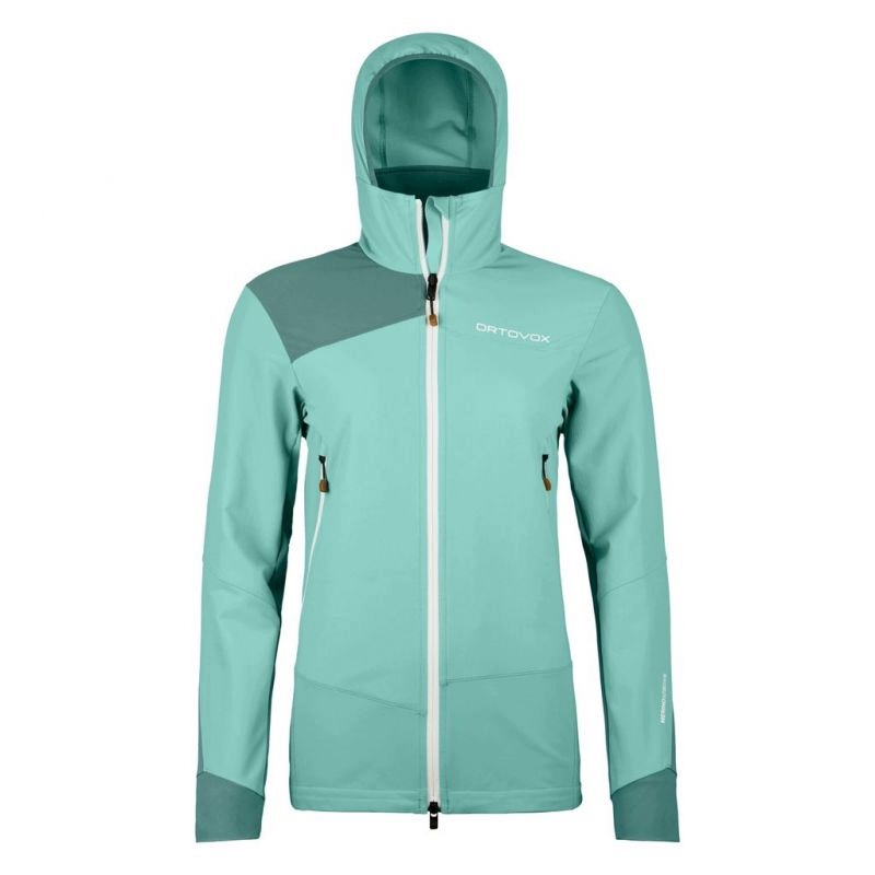 Kurtka Softshell Damska Ortovox Pala Hooded Jacket M aquatic ice