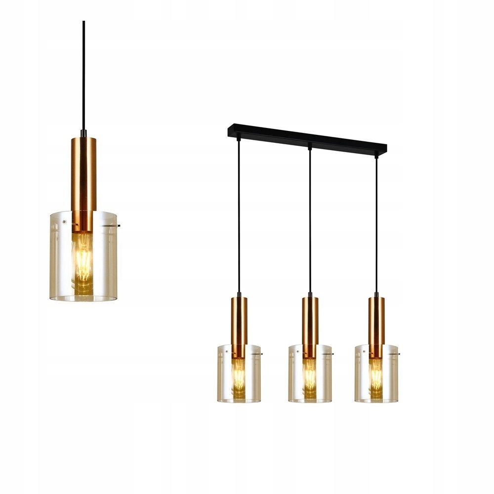 Závěsná lampa Sardo PND-5581-3-BRO+AMB Italux