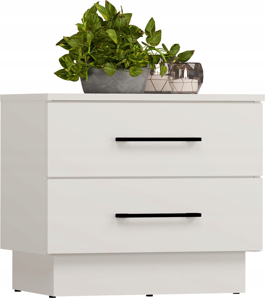 Noční Stolek Amber 2S Noční Stolek 2 Zásuvky Do Ložnice Kašmír Béžový