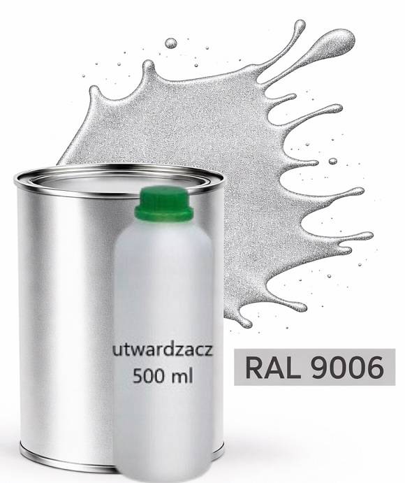 Ral 9006 Poliuretan Akryl 2:1 1L Półpołysk Lakier Utwardzacz Normal 0,5L