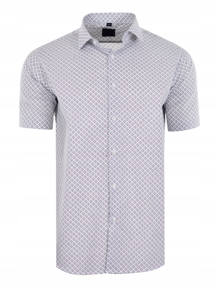 Košile Vzor Bílá Krátký Rukáv Velká 47/48