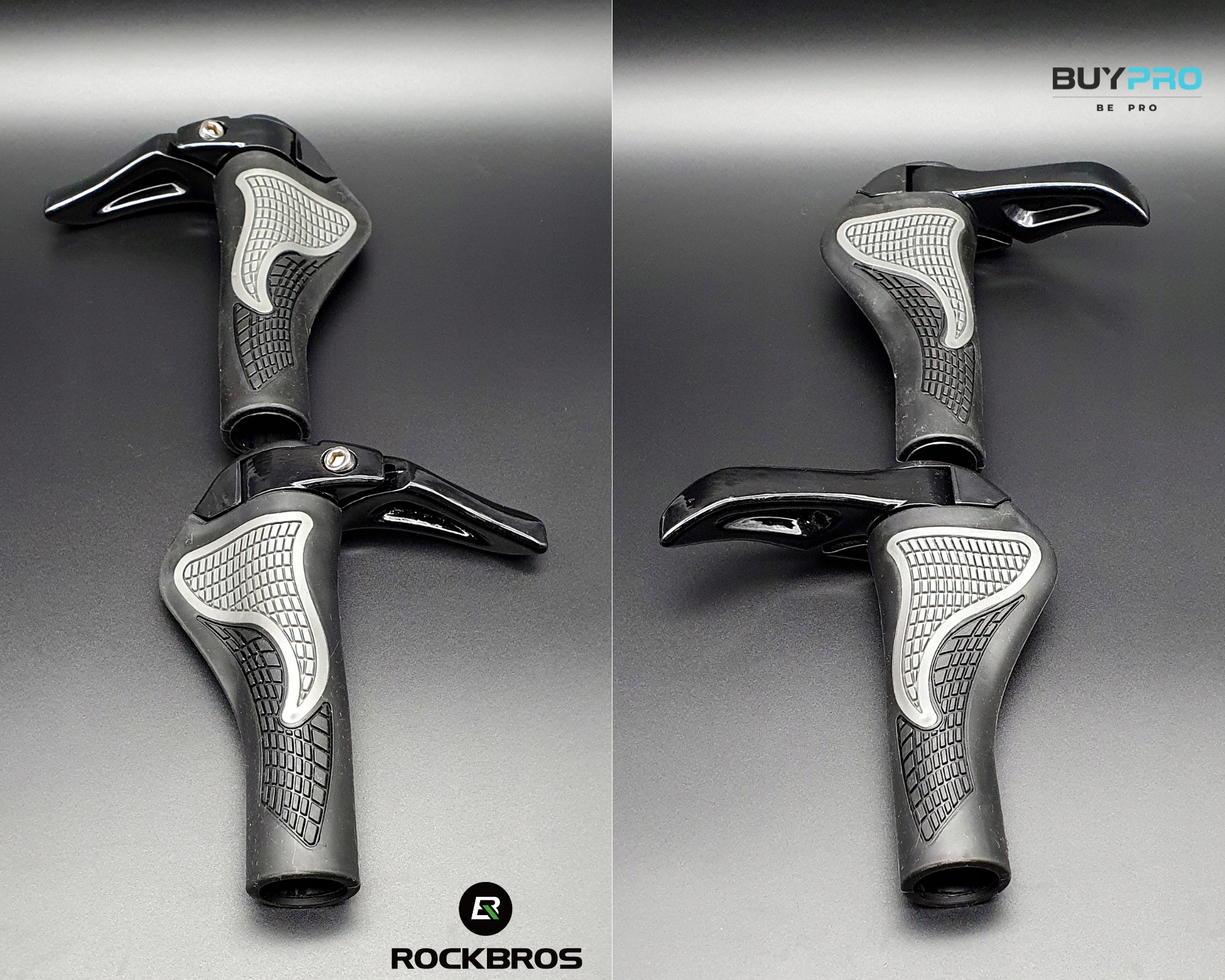 Chwyty na rower ROGI GRIPY ROWEROWE RĄCZKI DO KIEROWNICY Z ROGAMI SZARE EAN (GTIN) 0606707818988