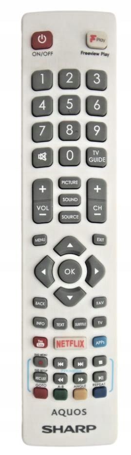 Pilot TV Sharp AQUOS NETFLIX ORYGINALNY biały