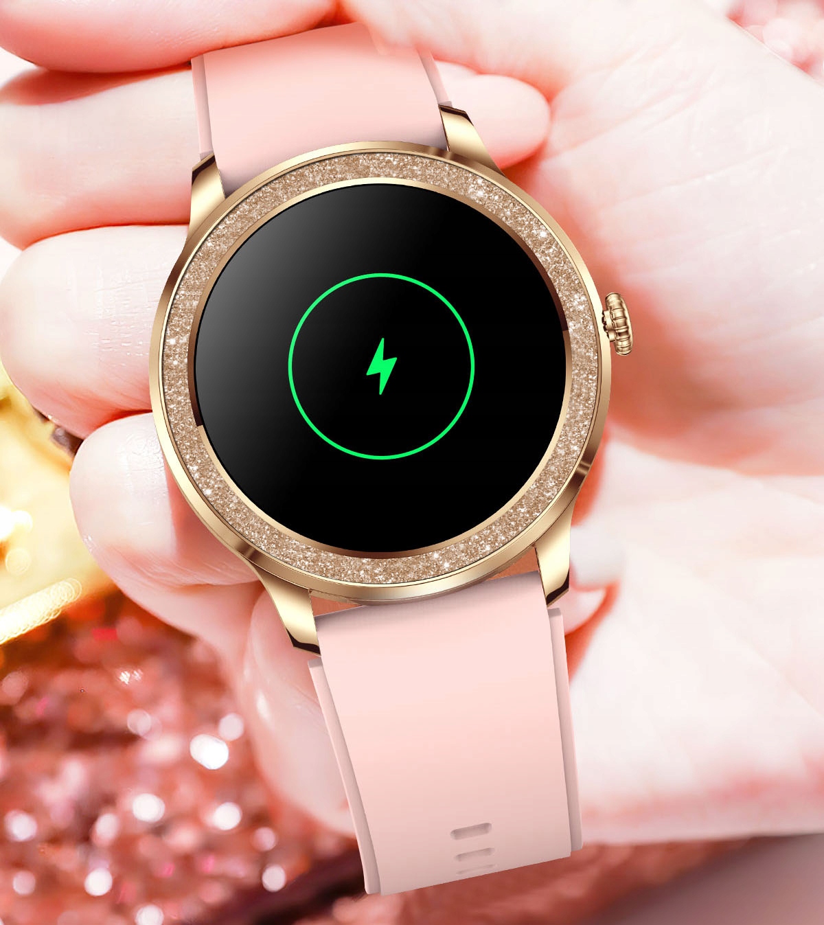 SMARTWATCH ZEGAREK DAMSKI POLSKIE MENU ROZMOWY CIŚNIENIE PULS SPORT ZDROWIE Kompatybilność systemowa Android iOS