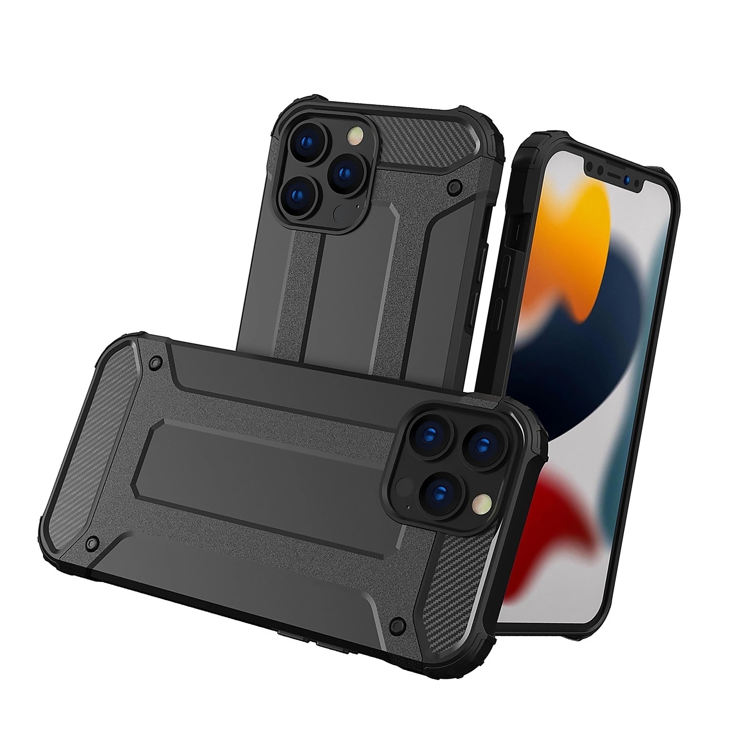 Hybrid Armor pancerne hybrydowe etui pokrowiec iPhone 13 Pro Max czarny