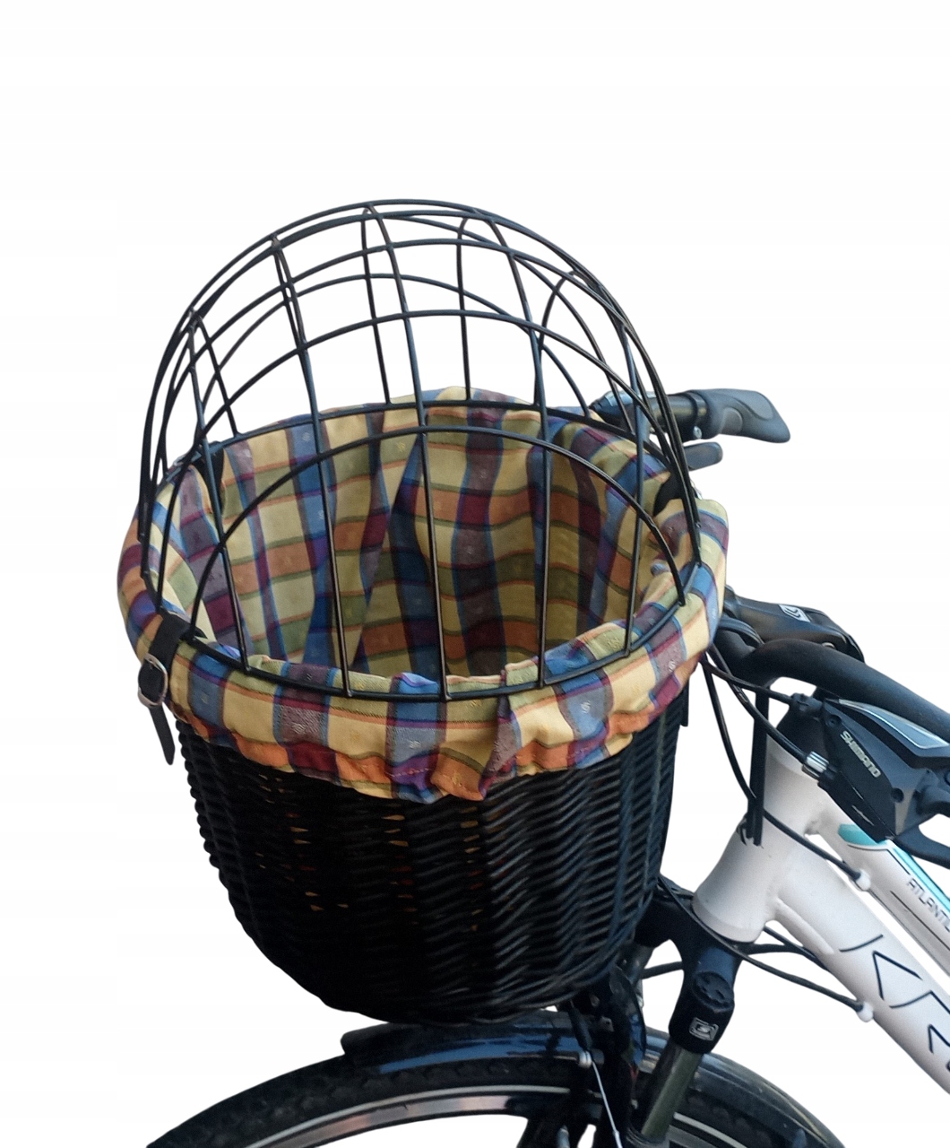 Koszyk wiklinowy na Rower z wkładem i poduszką Transporter dla Psa do 10kg