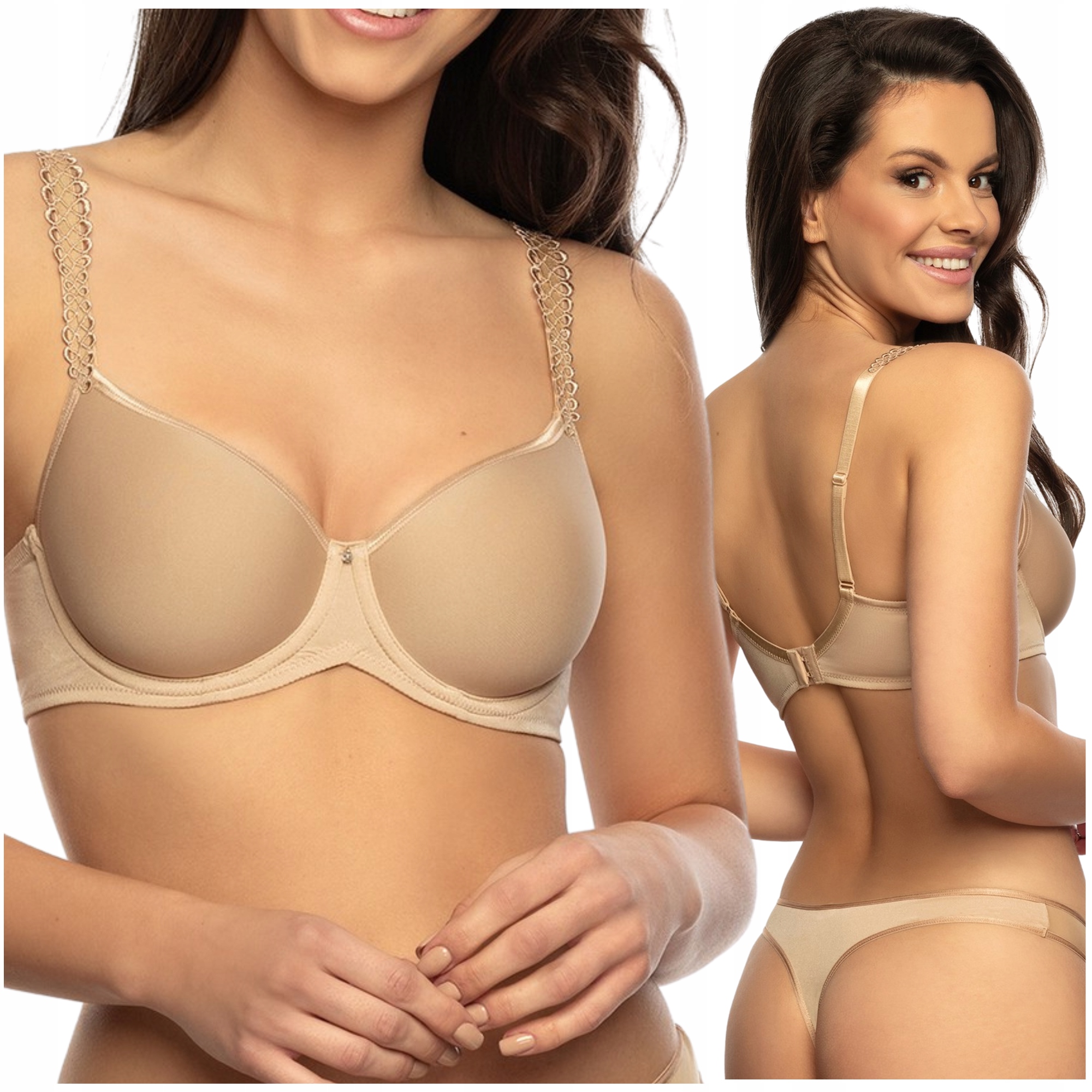 Podprsenka hladká, vyztužená a pohodlná Spacer béžová Viania Sally 85B