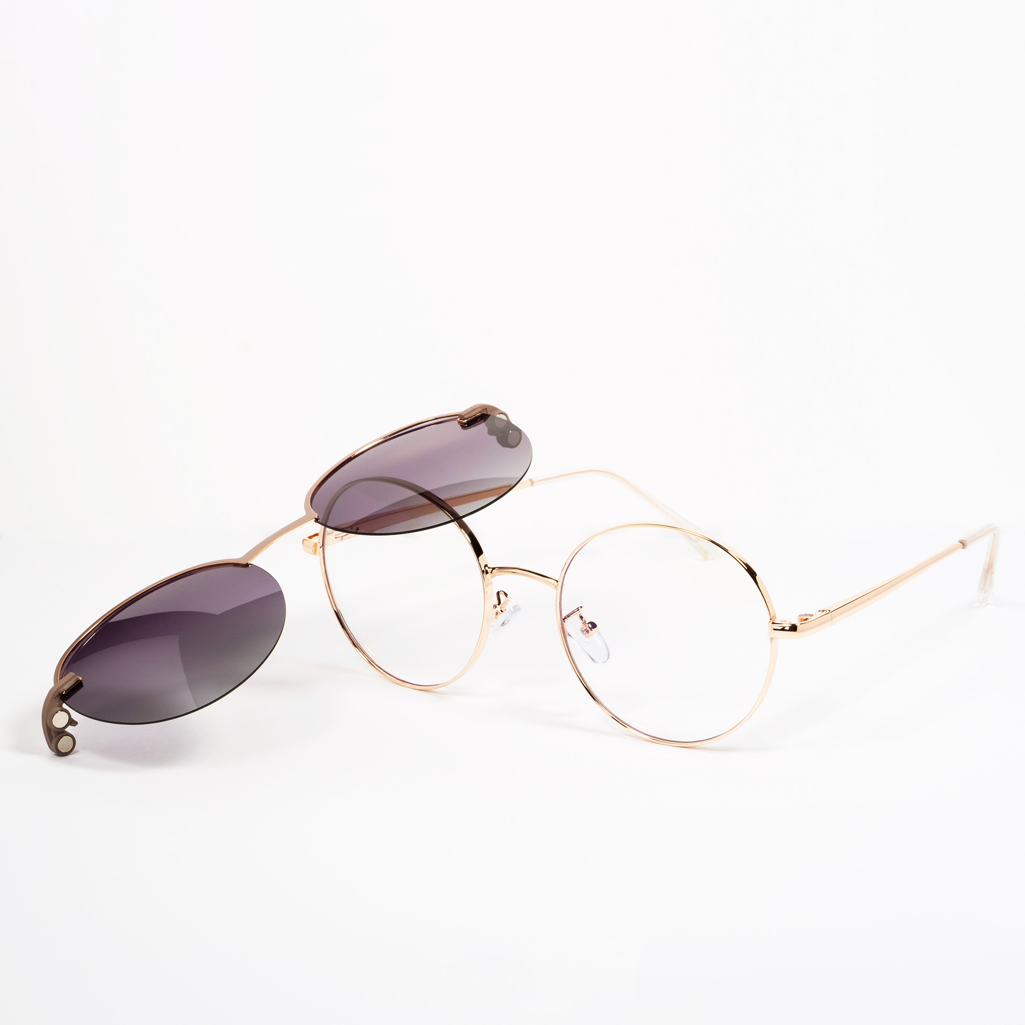 OKULARY OKRĄGŁE ZERÓWKI NAKŁADKA PRZECIWSŁONECZNA Szerokość mostka 18 mm