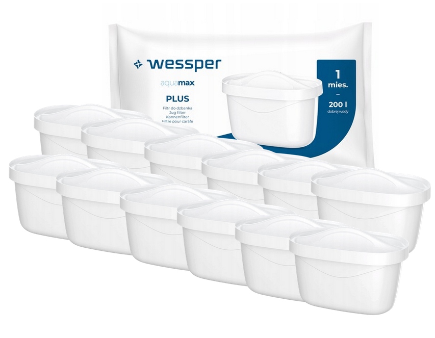 12 x Wkład filtr Wessper AquaMax Plus do dzbanków Brita Dafi zamiennik