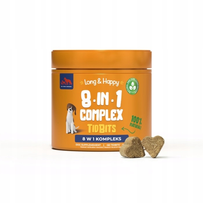 Levně Long & Happy TidBit 8in1 Complex doplněk stravy pro psy 180g