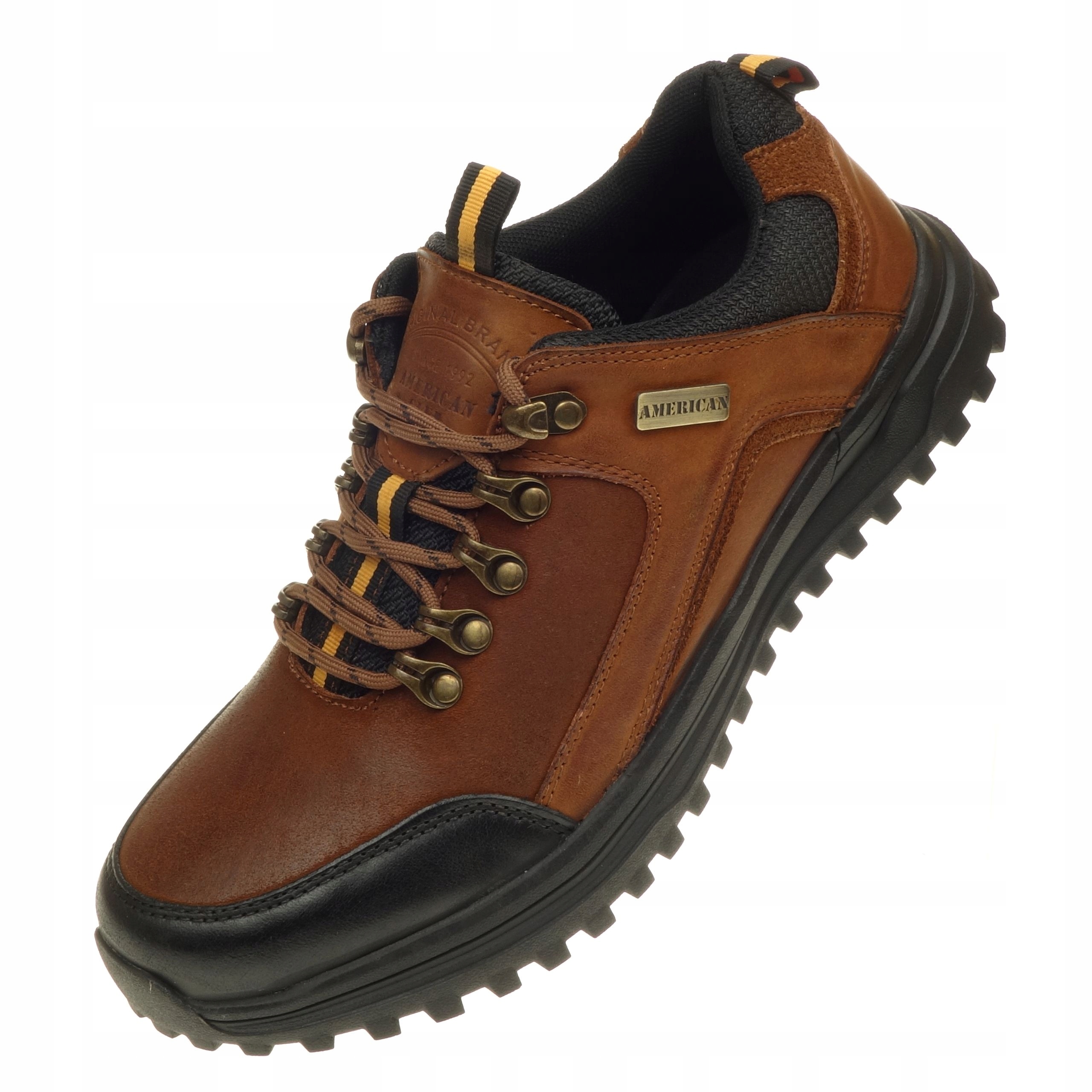 Pánské kožené trekové boty American Club Polobotky Hnědá 41