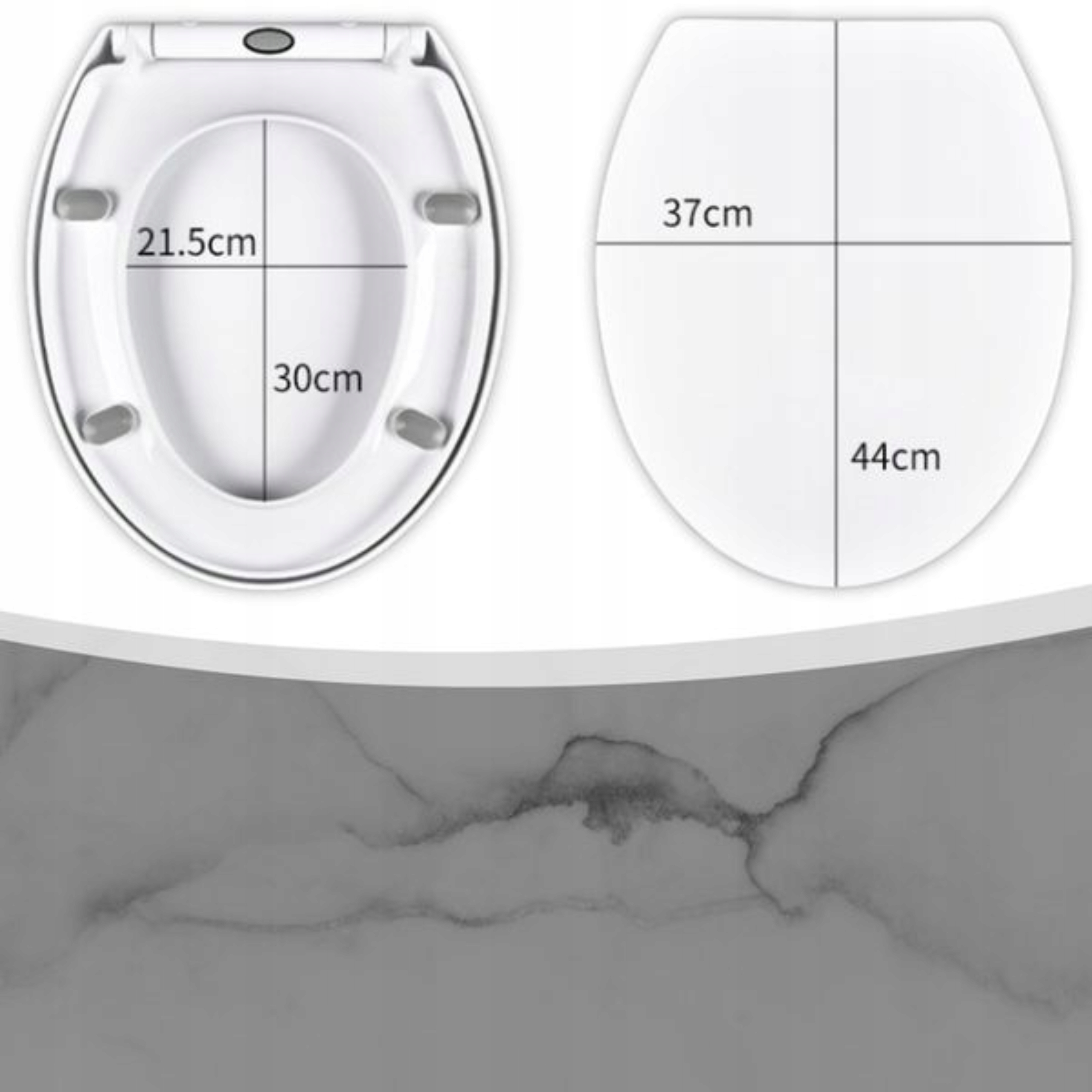 DESKA SEDESOWA WC WOLNOOPADAJĄCA UNIWERSALNA KOŁO ROCA CERSANIT Długość 44 cm