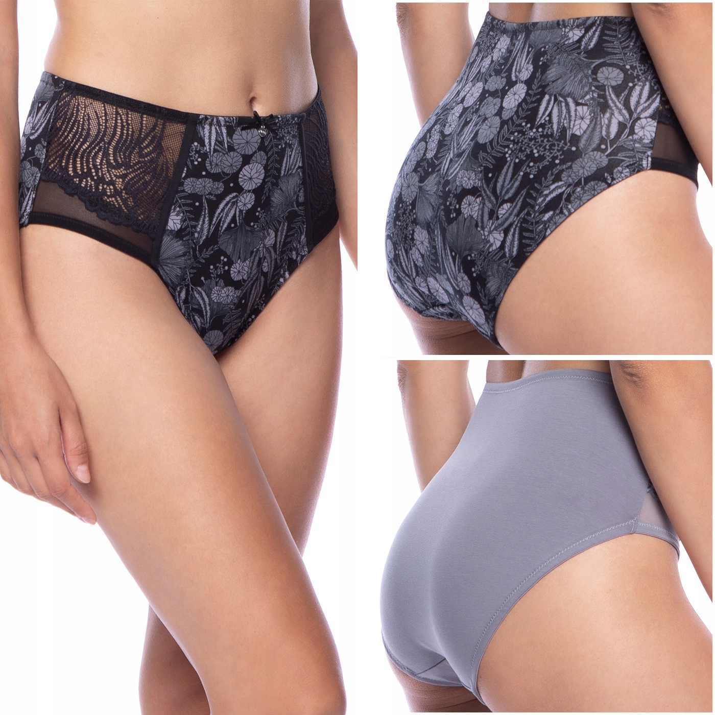 Kalhotky Dámské Lama 1575MD bavlněné kalhotky Vysoký Stav MIDI 2 Páry XXL