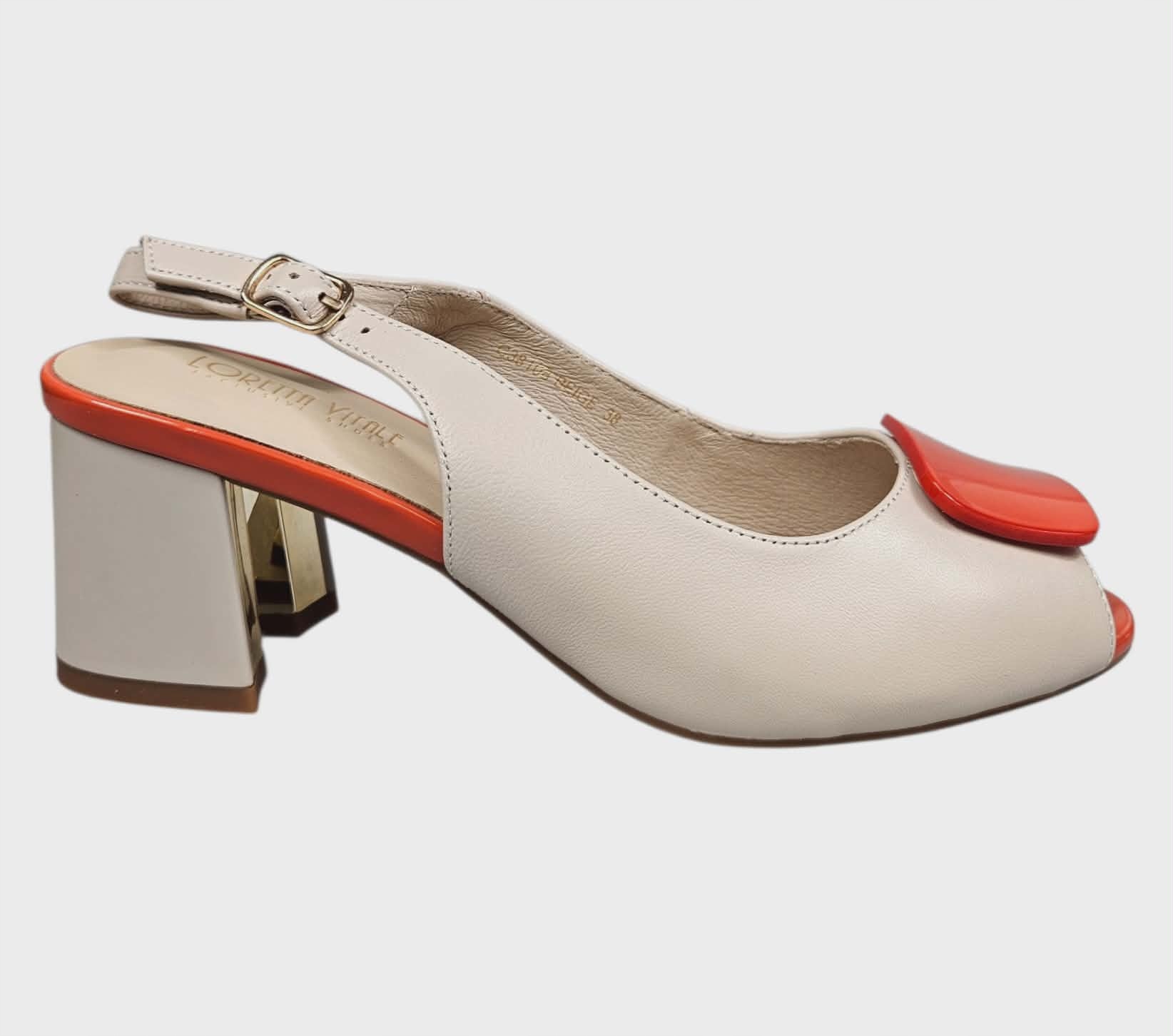 Elegantní Sandály Na Podpatku Loretta Vitale C38108 Béžové, vel.