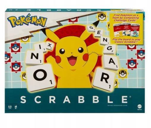 Mattel Gra Scrabble Pokemon HXB94 Wersja Językowa Angielski