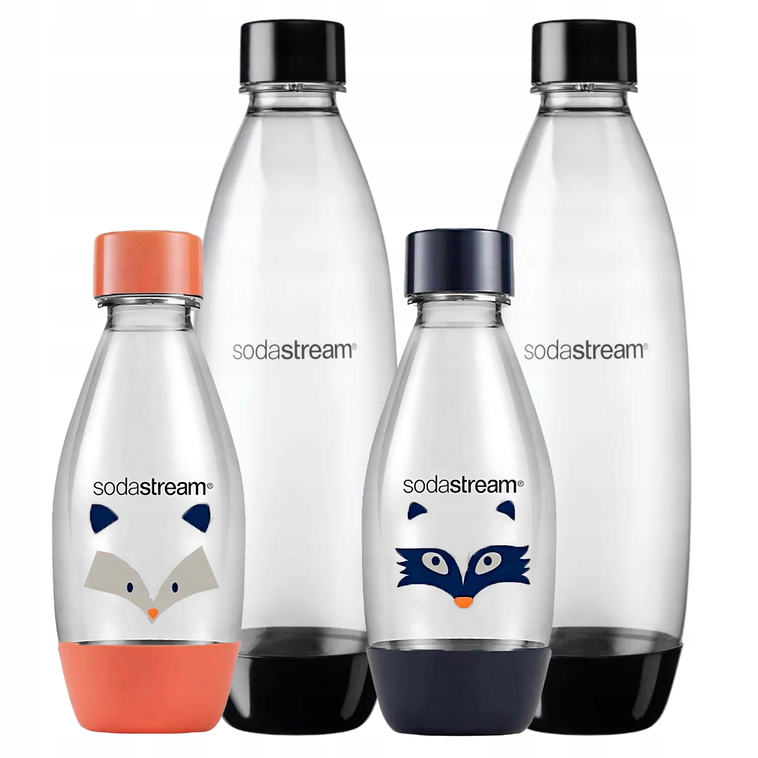 Lahve SodaStream Fuse 2x Černá 1L, 2x Little Heroes Szop, Jezevec 0,5L