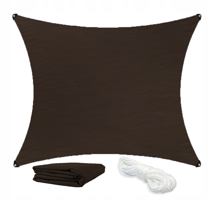 Sluneční plachta Zahradní Kryt Balkon Terasa 4x4 Hnědý Obdélník