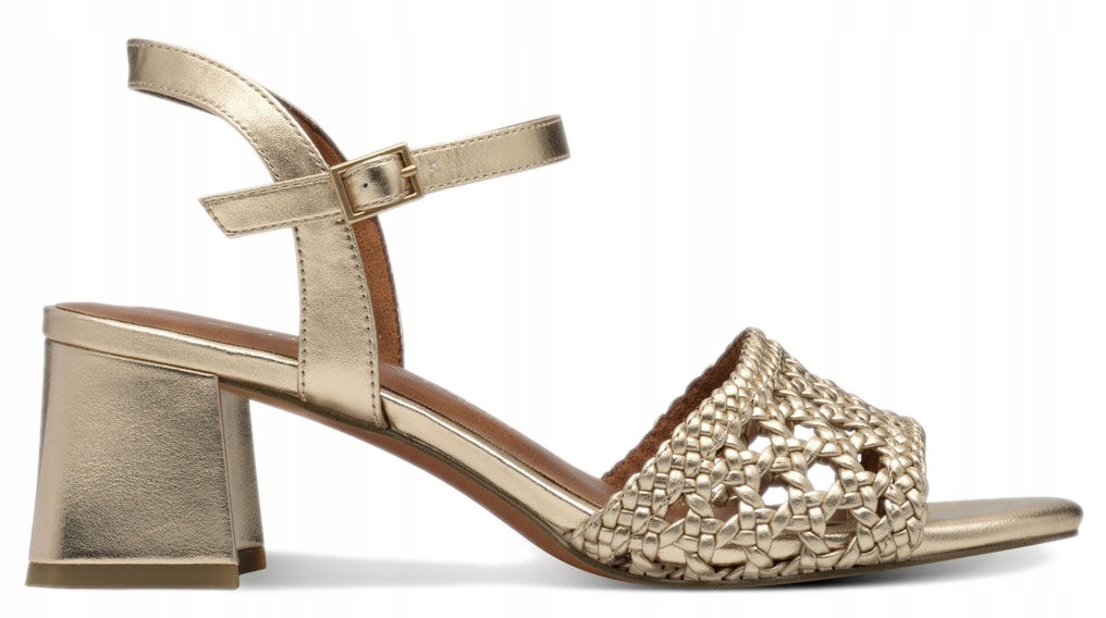Marco Tozzi zlaté dámské elegantní sandály z ekologické kůže 37