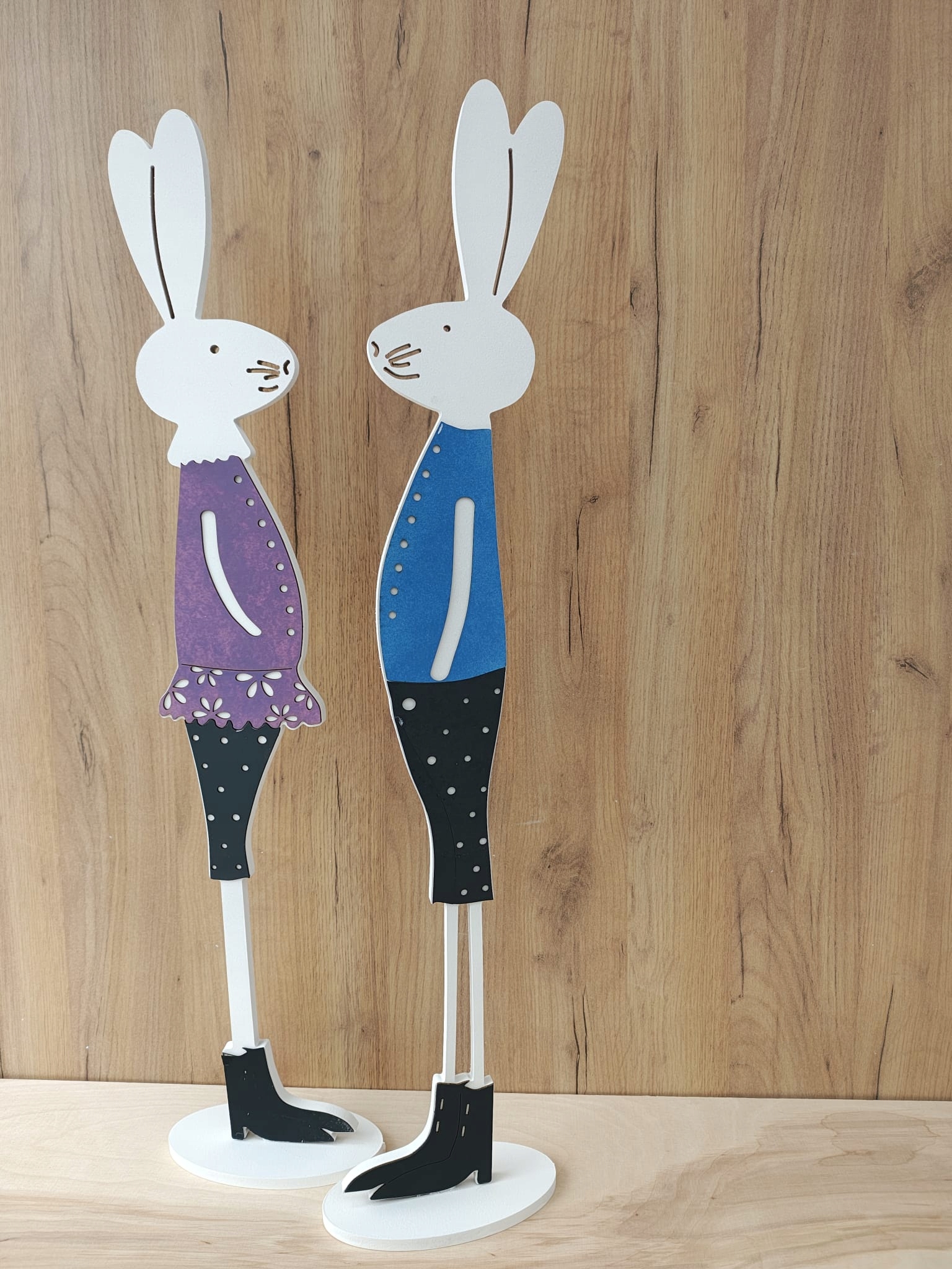 Draka Dekorace Velikonoce Zajíci sada 79x14 78x13 cm