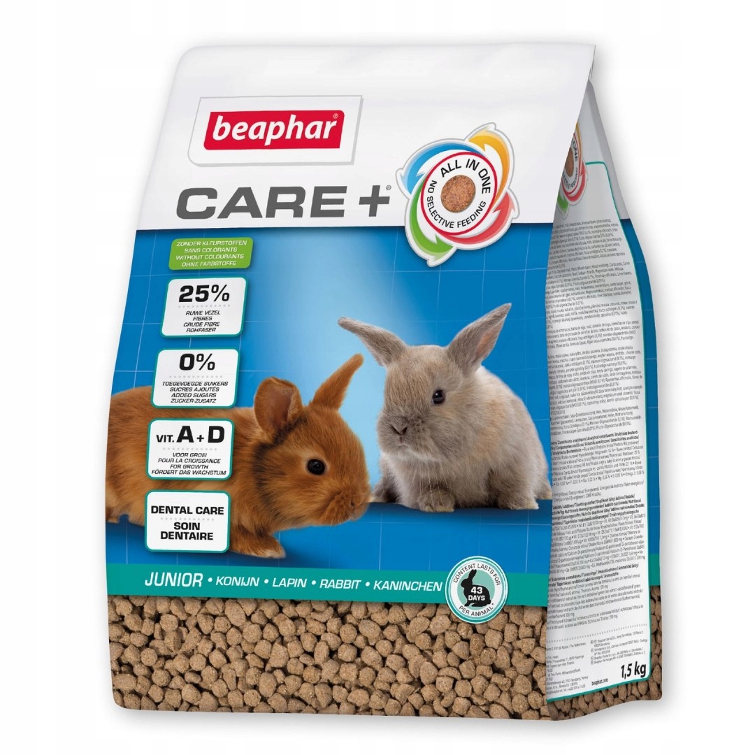 Levně Beaphar Care+ Rabbit Junior Krmivo pro mladé králíky 1,5 kg