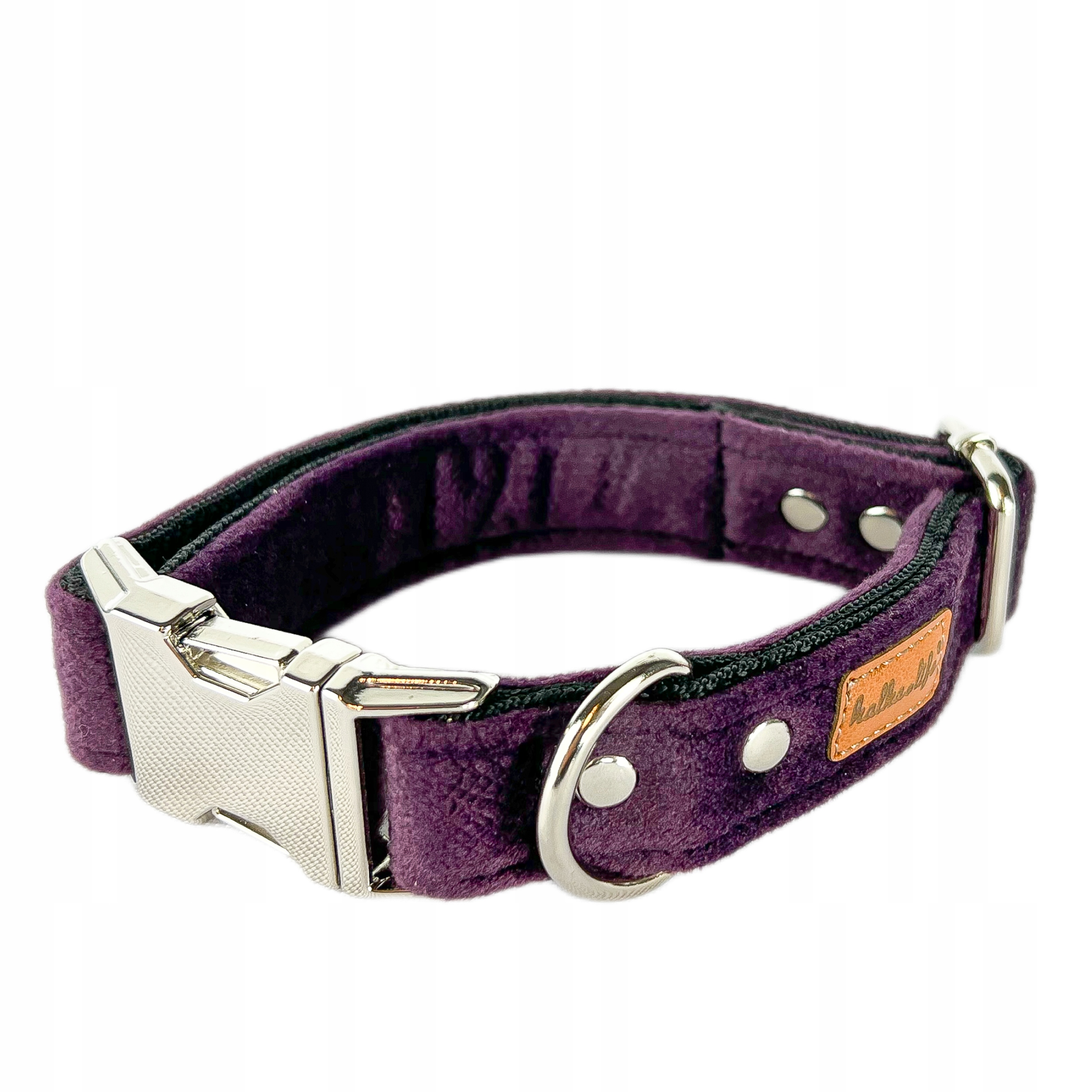 Levně Odolný obojek pro psa Švestka, L, kovová spona