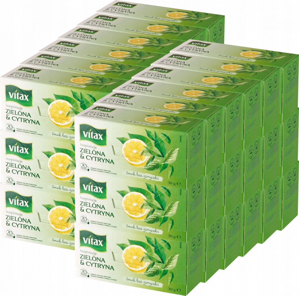Herbata Zielona Cytryna 20tb Vitax herbata ekspresowa x36
