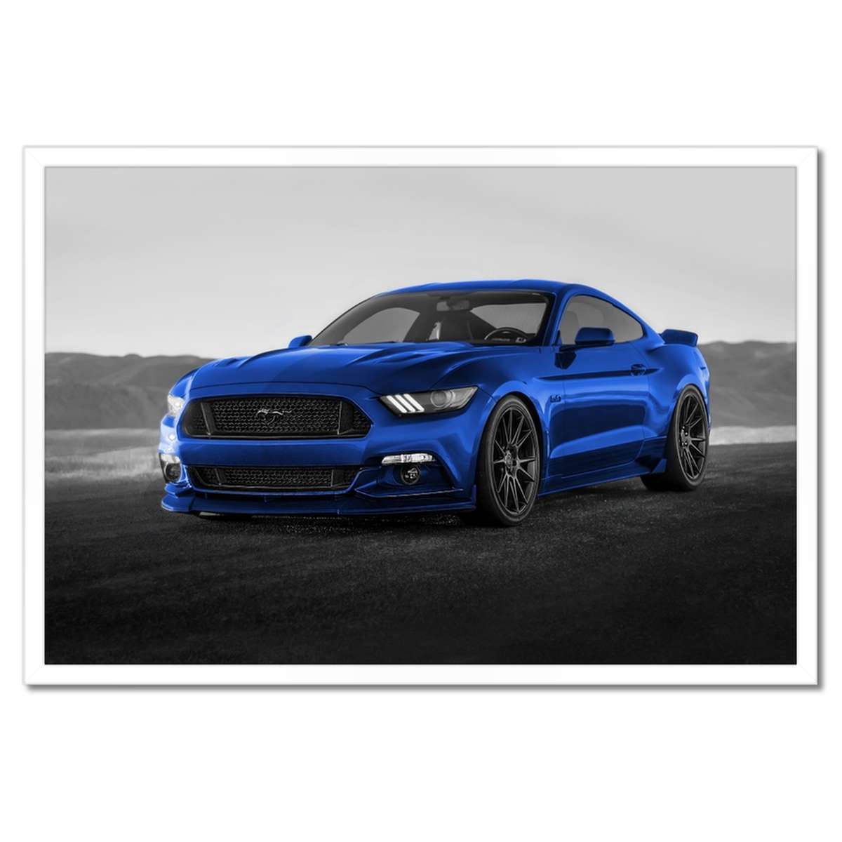 Plakáty v rámu 60x40 Modrý Ford Mustang