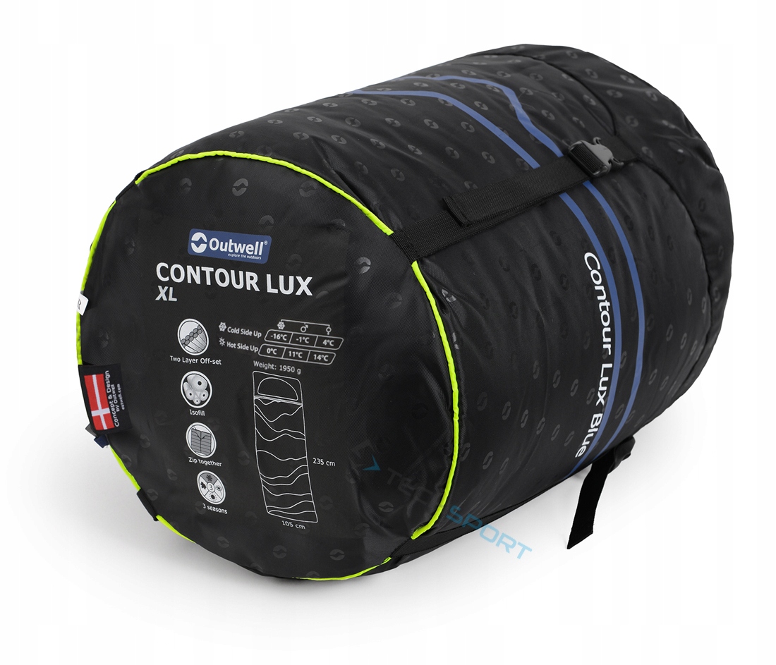 KOMFORTOWY ŚPIWÓR OUTWELL CONTOUR LUX XL REVERS Kolor dominujący odcienie zieleni