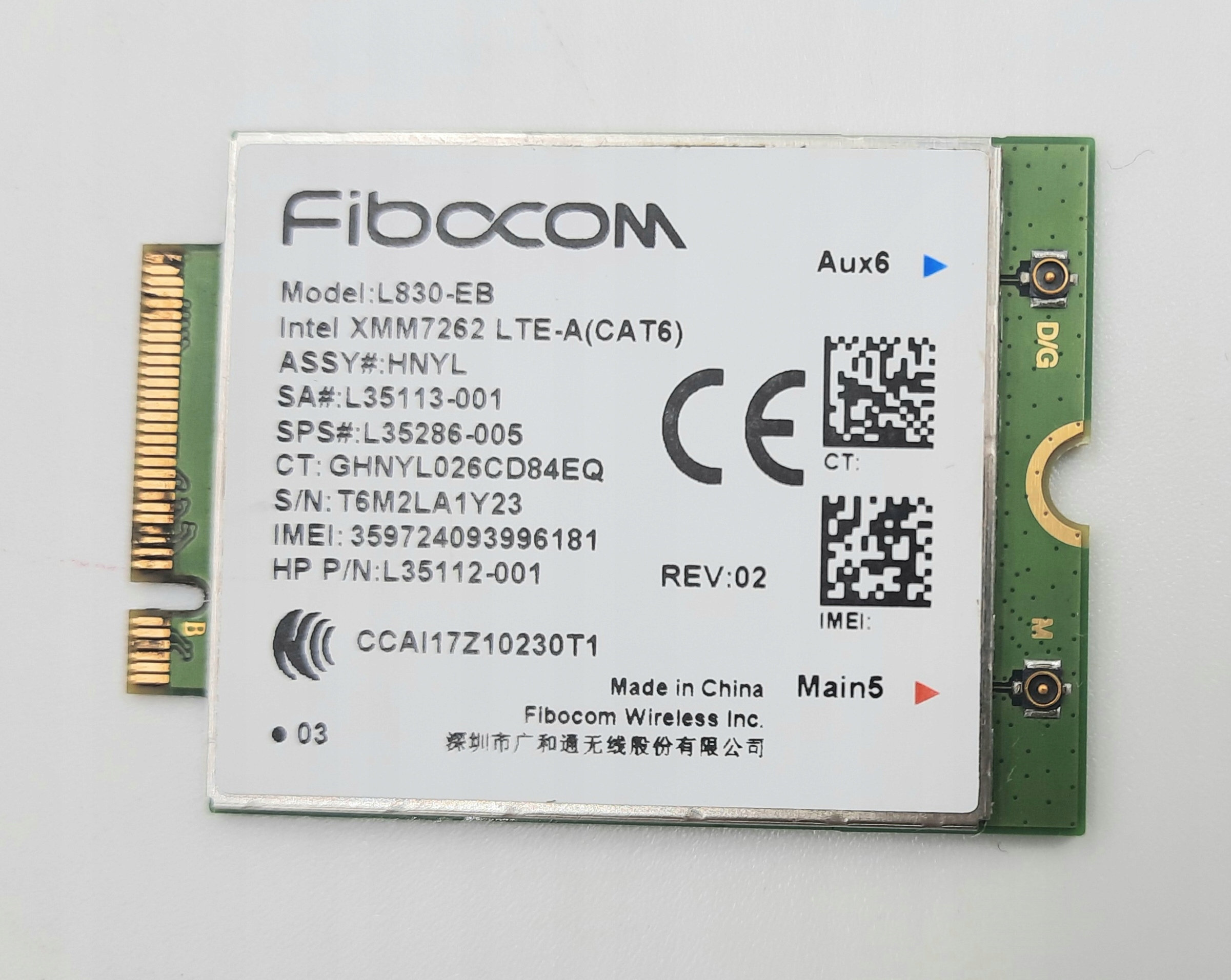 MODUŁ MODEM KARTA LTE 4G FIBOCOM L830-EB HP430 G6