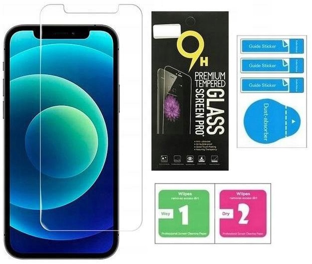 

Szkło Hartowane 9H do iPhone 12 i 12 Pro Zestaw