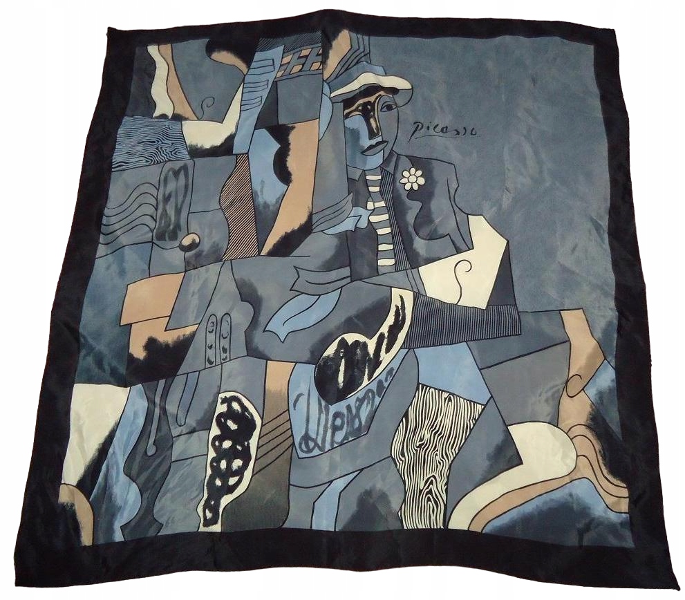 AZ Picasso Vintage Kubizm chusta 100% jedwab silk