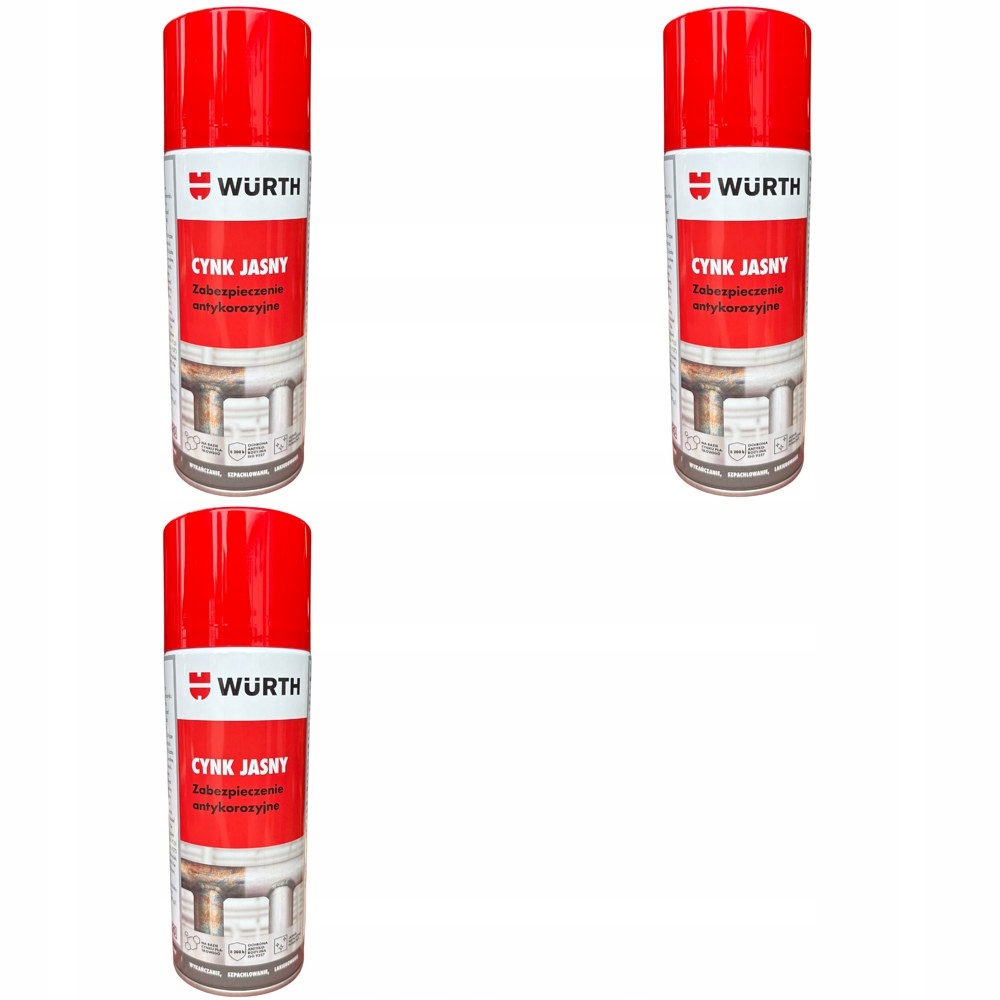 Cynk jasny 400ml Wurth zestaw 3 szt