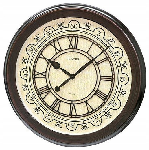 Veľké Čitateľné Klasické Bronzové Nástenné Hodiny Rhythm CMG744NR06 51 cm