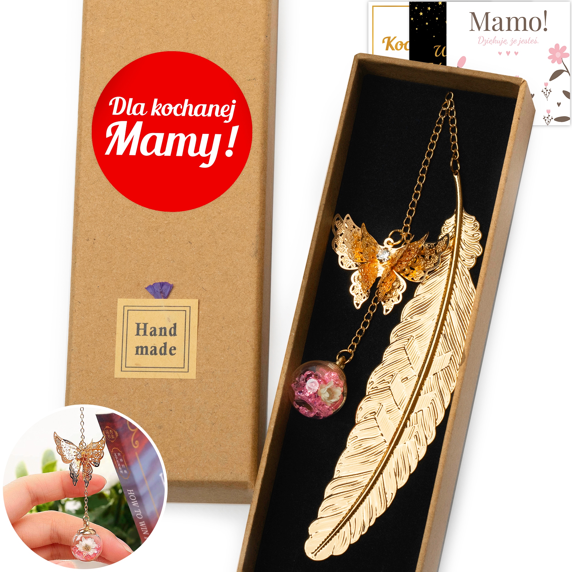 Záložka Do Knihy Jako dárek Pro Maminku Den Záložky Pero Elegantní