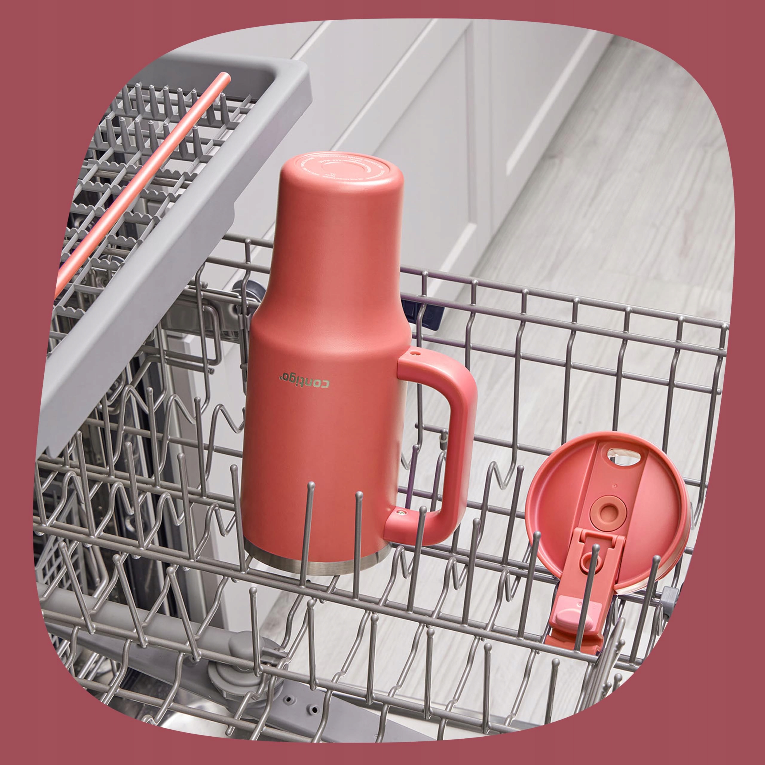 CONTIGO Butelka Termiczna Stalowa 1200ml Z Uchem I Słomką BPA Free — miniatura 6