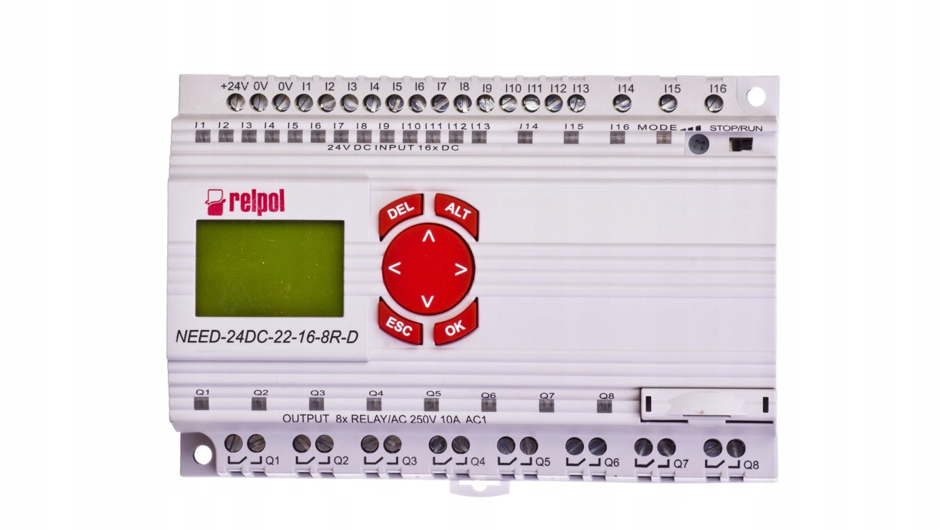 Przekaźnik programowalny 24V DC 16we, 8wy z wyświetlaczem i klawiaturą Need
