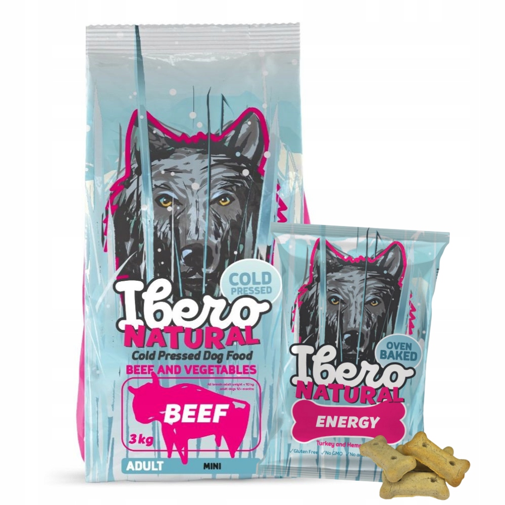 Levně Balíček pro dospělé psy: Ibero Cold Press Adult Small Beef Snack Energy