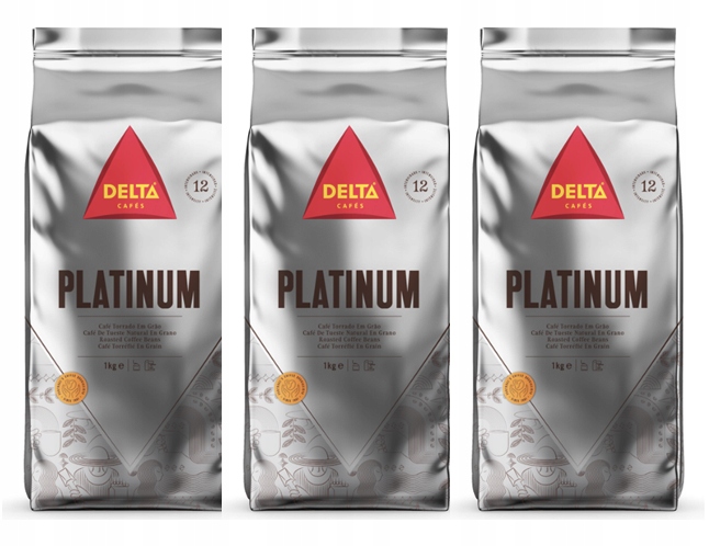 Levně 3 x Platinum 1kg Delta tradičně pražená Káva