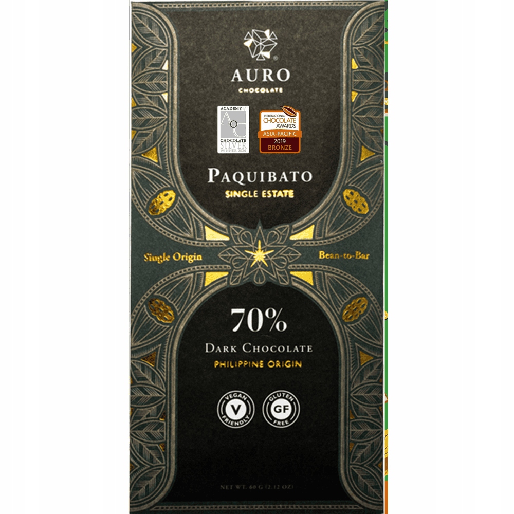 Levně 2x Auro tmavá čokoláda Paquibato Dark 70% 60 g