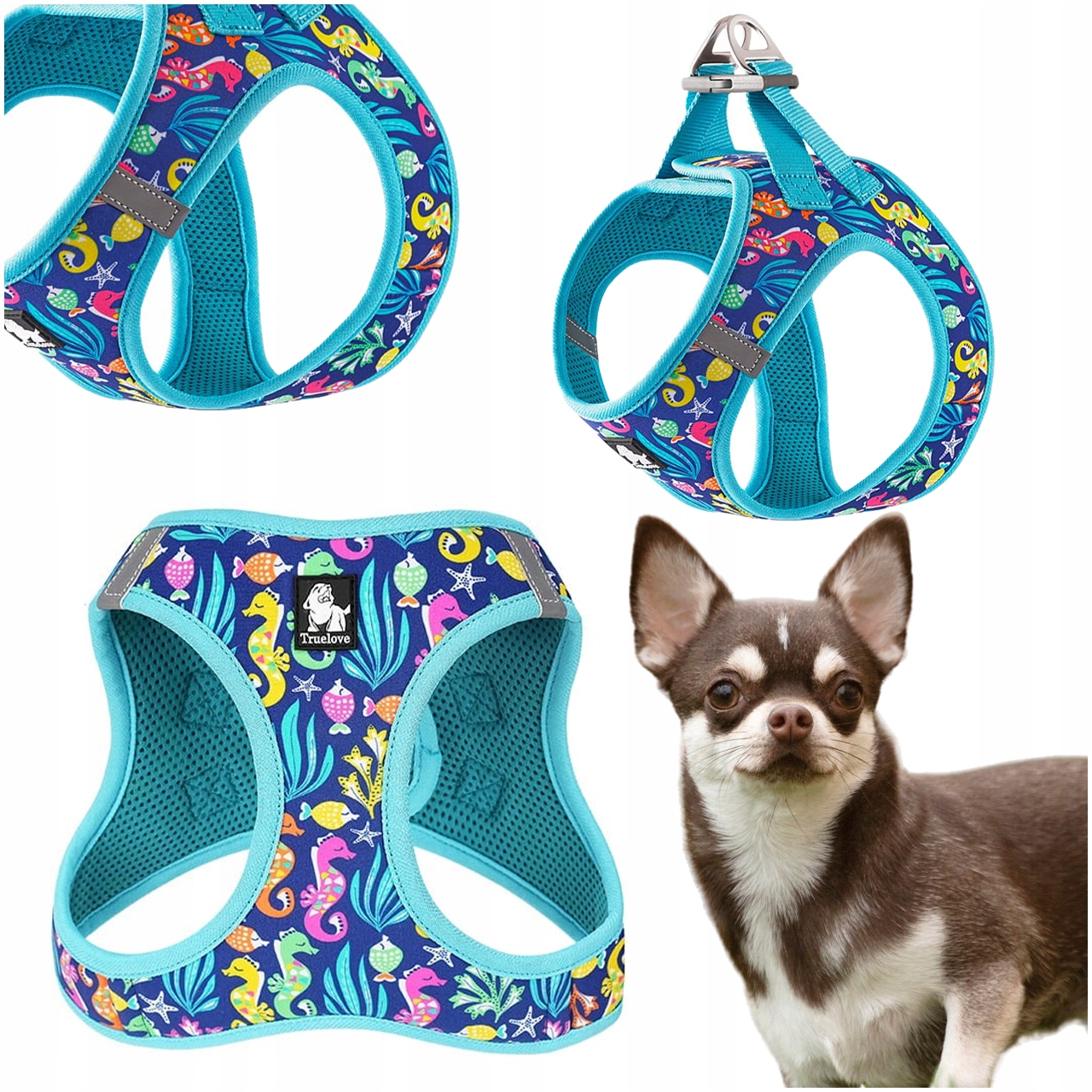 Levně Postroj Pro Malého Psa Typu Step-in Nastavitelný Truelove Mini Atoll Modrý Xxs