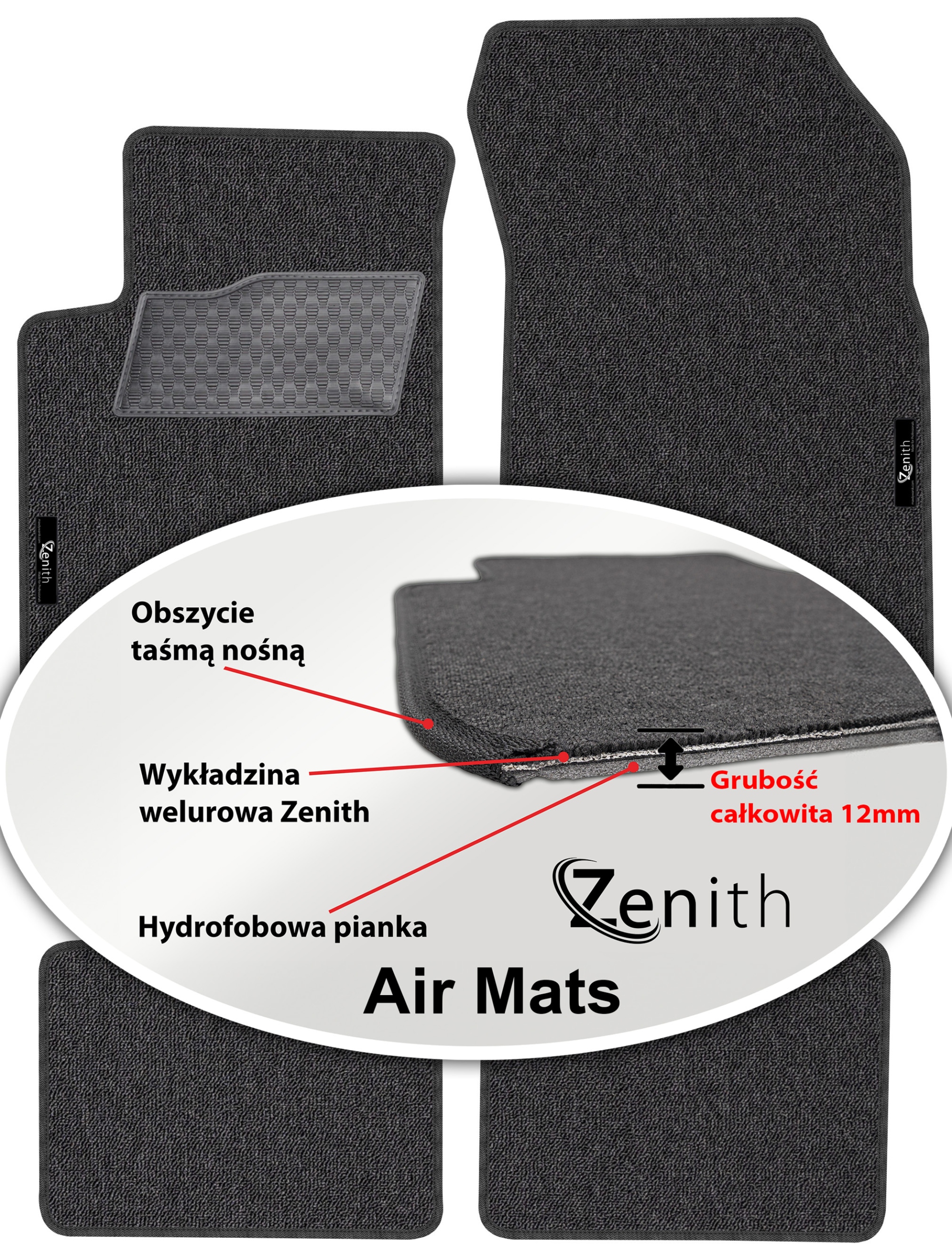 Citroen C4 III 2020 Velúrové koberčeky do auta Zenith Air Mats