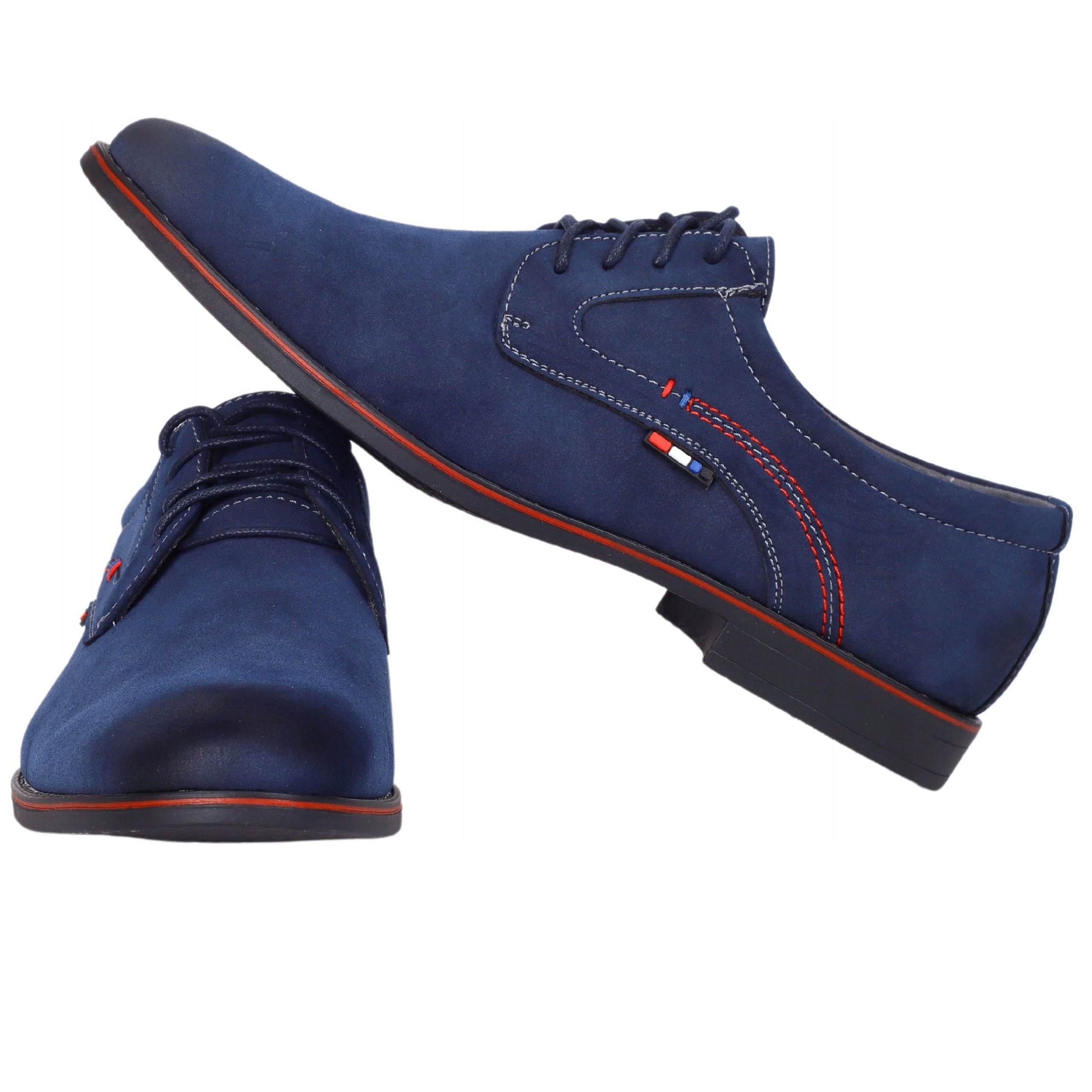 BUTY MĘSKIE WIZYTOWE ELEGANCKIE PANTOFLE WIĄZANE LEKKIE SZYTE