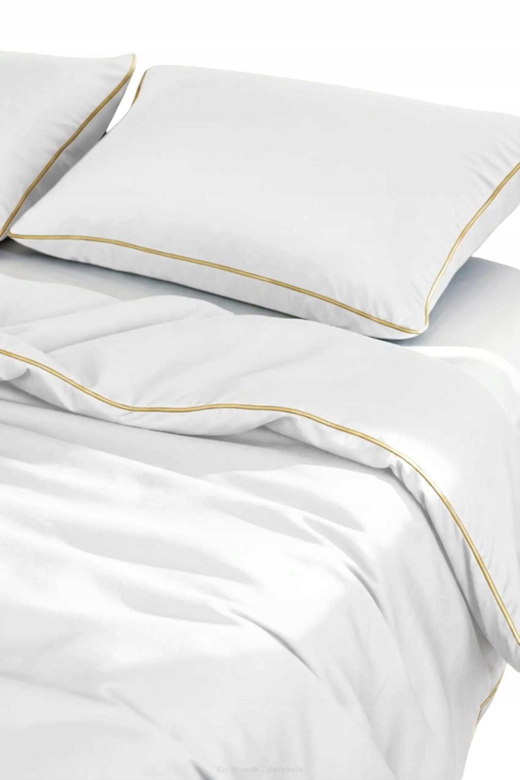 Posteľná Bielizeň bambusová 220x200 biela so zlatou bizou