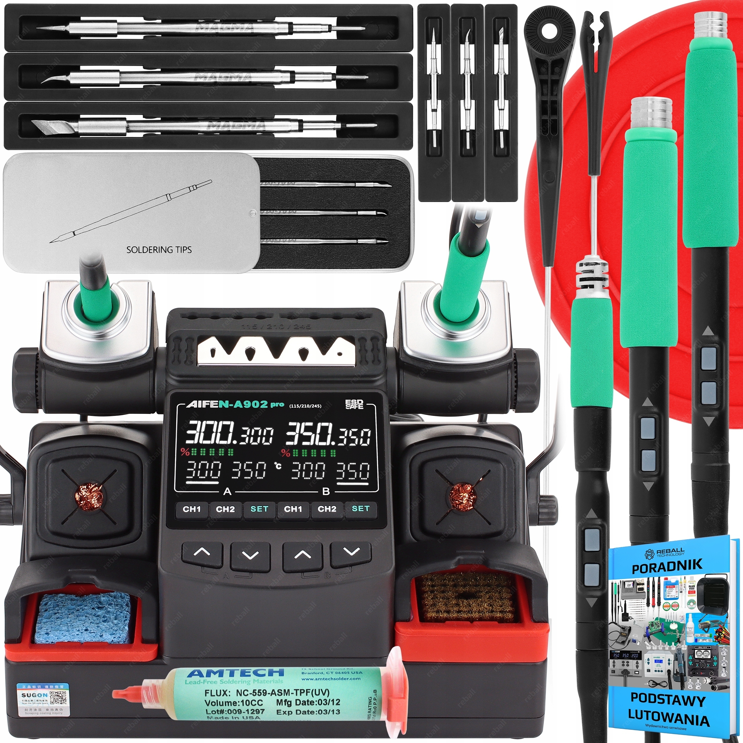 Set Pájecí Stanice Aifen A902 Pro 350W 9 Hrotů C115 C210 C245 Lv1