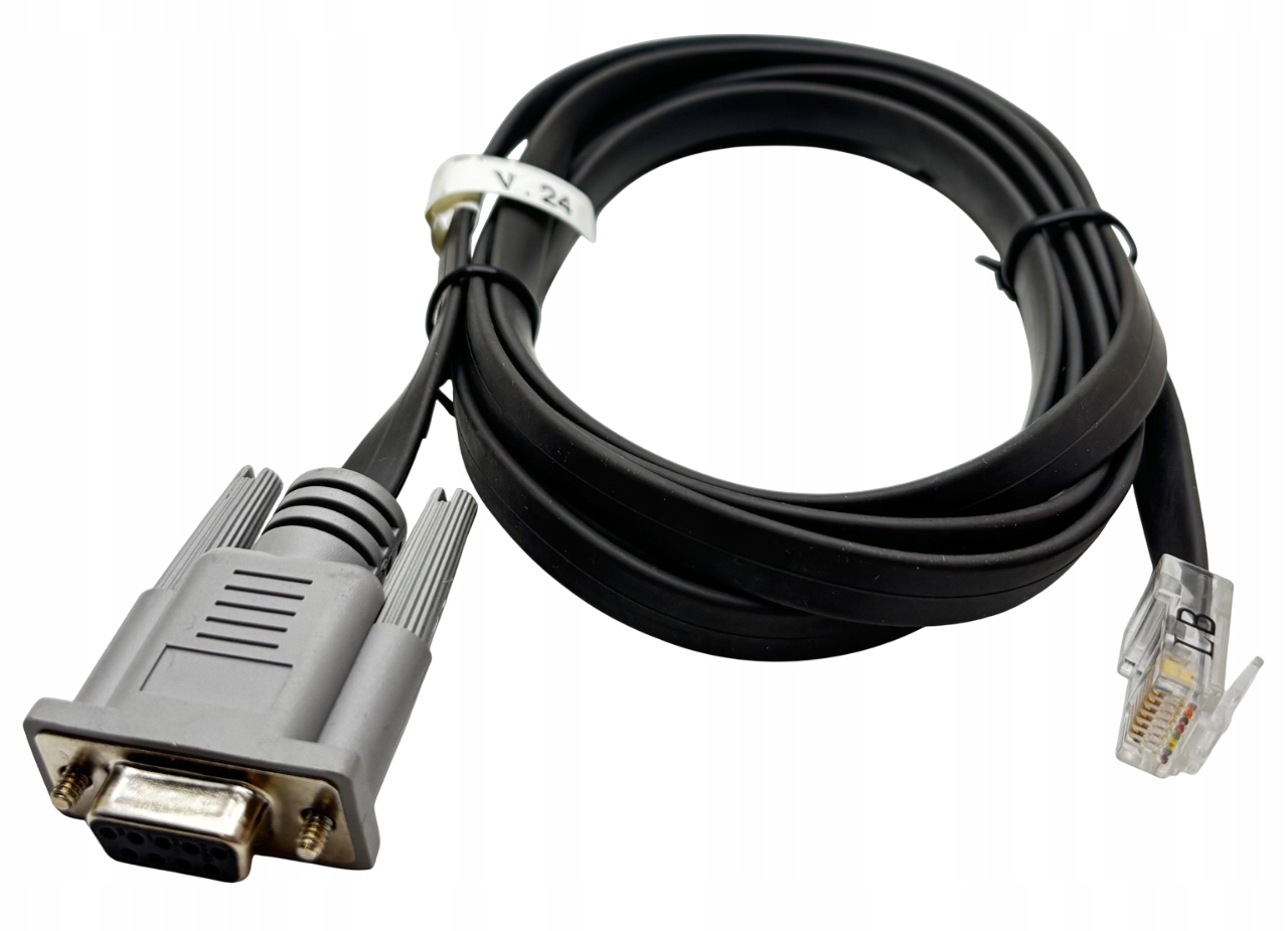 NOWY KABEL KONFIGURACYJNY DB9 - RJ45 LAN 8PIN PŁASKI 1,8m