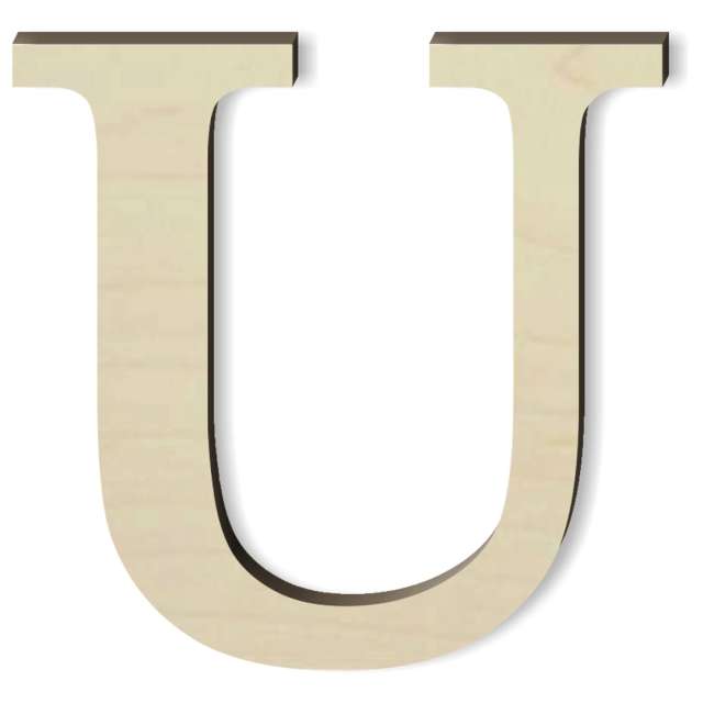 

drewniana Litera literka U Times napis rozm.M 10cm